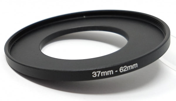 Objektiv Adapter 37 mm Gewinde zu 62 mm Step Up Ring in Schwarz für Filter