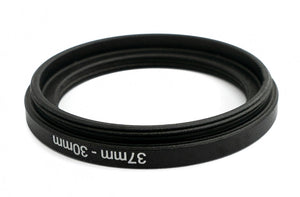 Adaptateur d'objectif SYSTEM-S filetage 37 mm vers bague abaisseur 30 mm en noir pour filtres