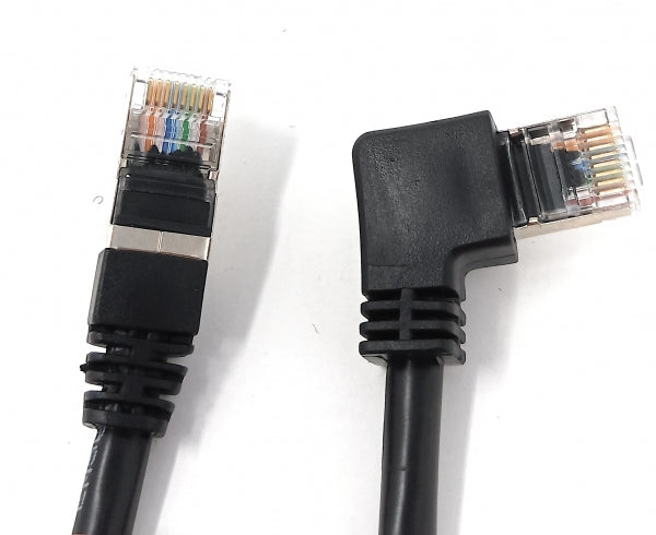 SYSTEM-S LAN cable 0.5 m RJ45 plug Ethernet cable network cable angle in black