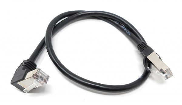 SYSTEM-S LAN cable 0.5 m RJ45 plug Ethernet cable network cable angle in black