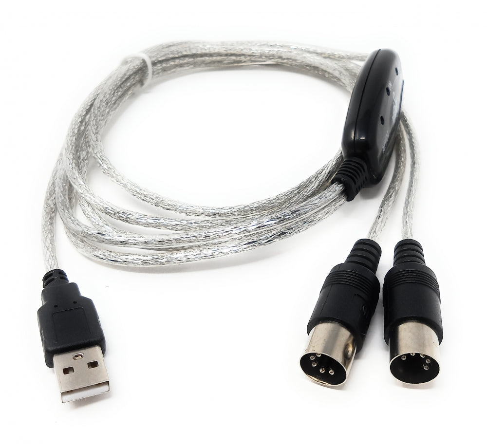 SYSTEM-S MIDI Interface SMA In and Out to USB 2.0 Audio Adapter Cable in Gray