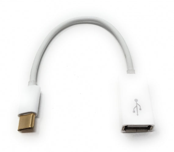 SYSTEM-S USB 3.1 cable 10 cm type C plug to 2.0 type A socket adapter in white