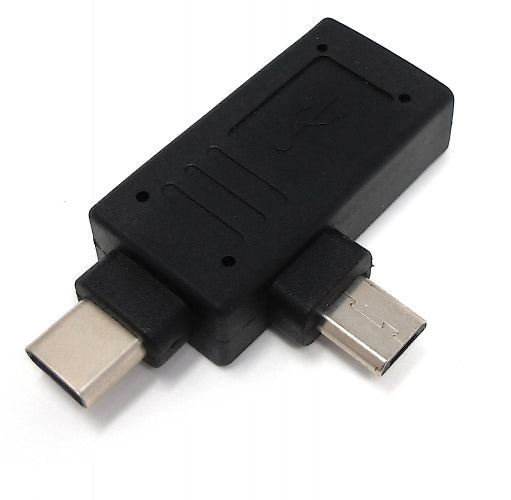 SYSTEM-S Adaptador OTG 2 en 1 USB Micro y USB Type-C (USB 3.1 / USB-C) para Smartphone / M