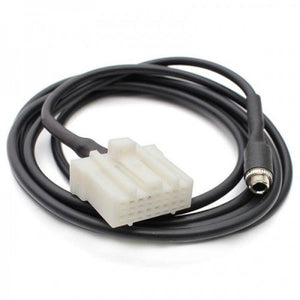 Cable de audio SYSTEM-S Conector jack de 1,5 m para adaptador de radio de coche Mazda en negro