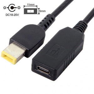 SYSTEM-S USB 3.1 cable 23 cm type C female to rectangle 11.0 x 5.0 mm male adapter