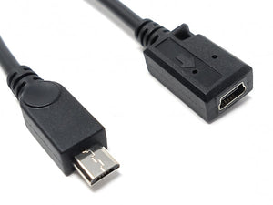 Câble SYSTEM-S USB 2.0 15 cm Adaptateur Micro B mâle vers Mini B femelle en noir