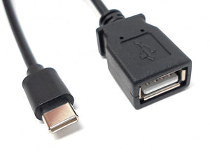 Cable USB 3.1 SYSTEM-S Adaptador tipo C macho a 2.0 A hembra de 15 cm en color negro