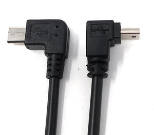 SYSTEM-S USB 2.0 Kabel 22 cm Mini B Stecker zu Micro B Stecker Winkel Adapter Schwarz