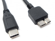 Lade das Bild in den Galerie-Viewer, USB 3.1 Kabel 25 cm Typ C Stecker zu 3.0 Micro B Stecker Adapter in Schwarz

