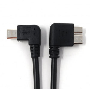 Câble SYSTEM-S USB 3.0 Adaptateur coudé 20 cm Micro B mâle vers 2.0 Micro B mâle