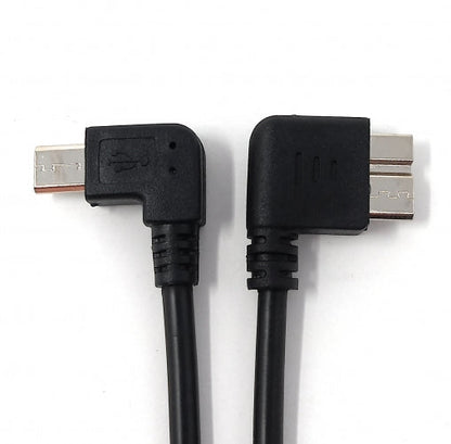 SYSTEM-S USB 3.0 Kabel 20 cm Micro B Stecker zu 2.0 Micro B Stecker Winkel Adapter