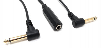 SYSTEM-S Audio Y Kabel 22 cm 6,35 mm Stereo 2x Klinke Stecker zu Buchse Adapter Schwarz