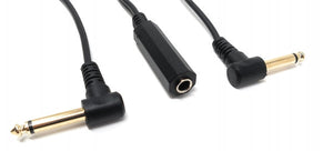 Cable Y de audio SYSTEM-S de 22 cm, adaptador estéreo de 6,35 mm, 2 conectores Jack a enchufe, color negro