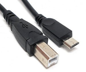 SYSTEM-S USB 2.0 Kabel 95 cm Micro B Stecker zu Typ B Stecker Adapter in Schwarz