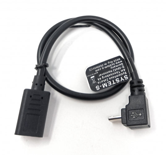 SYSTEM-S USB 3.1 Kabel 25 cm Typ C Buchse zu Micro B Stecker Winkel Adapter in Schwarz