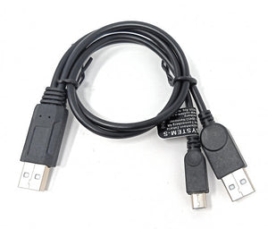 Câble Y USB 2.0 SYSTEM-S 25 cm Adaptateur Type A Mâle vers Type A et Micro B Mâle Noir