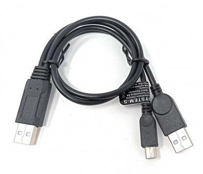 SYSTEM-S USB 2.0 Y Kabel 25cm Typ A Stecker zu Typ A und Micro B Stecker Adapter Schwarz