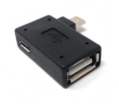 SYSTEM-S Winkel Adapter USB auf Micro USB OTG On-The-Go Host Cable Flash Drive für Smartphone Tablet (Links)