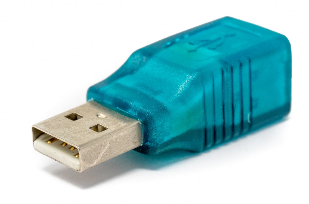 SYSTEM-S USB 2.0 adapter type A male to type B female cable in turquoise