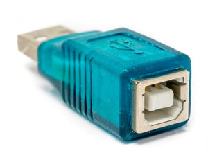 SYSTEM-S USB 2.0 Adapter Typ A Stecker zu Typ B Buchse Kabel in Türkis