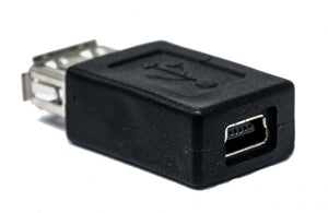 Adaptateur USB 2.0 type A femelle vers câble micro B femelle en noir