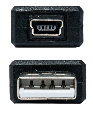 Câble adaptateur USB 2.0 type A mâle vers mini femelle en noir