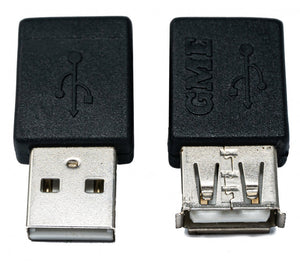 Adaptateur System-S USB 2.0 type A mâle vers câble coudé femelle en noir