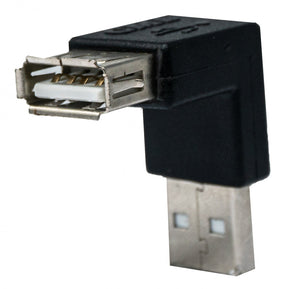 Adaptateur System-S USB 2.0 type A mâle vers câble coudé femelle en noir