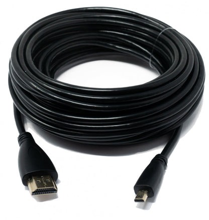 Câble HDMI 1.4 adaptateur 10 m mâle vers micro mâle en noir
