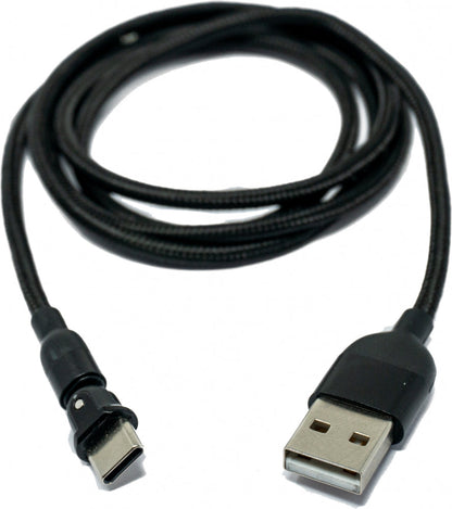 SYSTEM-S USB 3.1 Kabel 1 m Typ C Stecker zu 2.0 A Buchse Adapter 180° Winkel in Schwarz