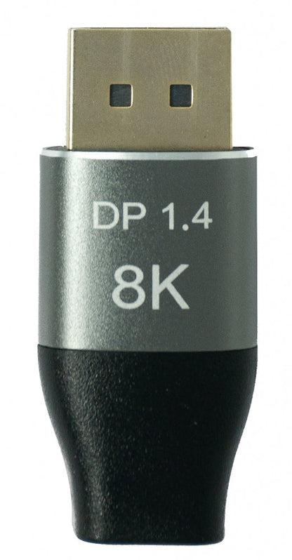 SYSTEM-S Mini Display Port Adapter 1.4 Stecker zu Display Port  Stecker in Schwarz