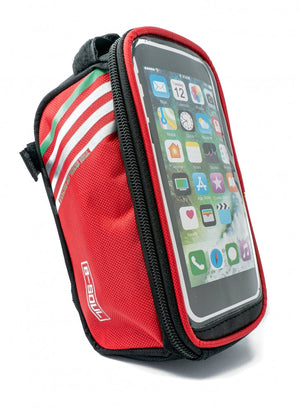 SYSTEM-S Fahrrad Tasche Halterung in Rot Befestigung für Smartphone