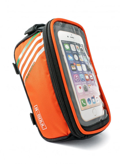 Support de sacoche de vélo en fixation orange pour smartphone