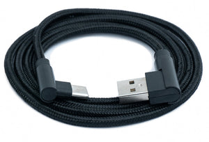 Cable USB 3.1 SYSTEM-S 100 cm Tipo C macho a 2.0 A macho ángulo trenzado negro