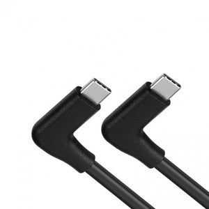 USB 3.1 Gen 2 cable 5 m Type C male to male 2x angle adapter in black