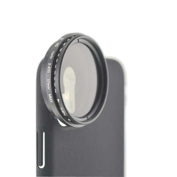ND Vario Filter 37 mm Neutraldichtefilter in Schwarz mit Hülle für iPhone 12 Pro