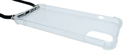 SYSTEM-S Hülle mit Band aus Silikon in transparent Schutzhülle kompatibel mit iPhone 12 Max