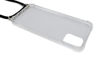 SYSTEM-S Hülle mit Band aus Silikon in transparent Schutzhülle kompatibel mit iPhone 12