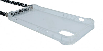 Case with silicone strap in transparent protective case compatible with iPhone 12 Mini