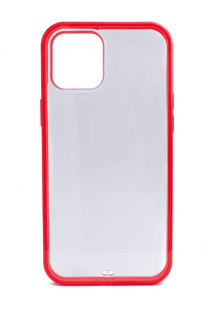 SYSTEM-S Silicone Protective Case in Red Transparent Case Compatible with iPhone 12 Pro Max