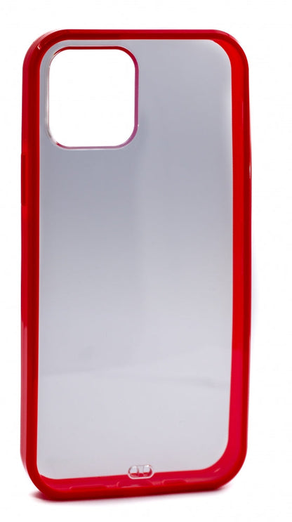 Funda protectora de silicona en funda transparente roja compatible con iPhone 12