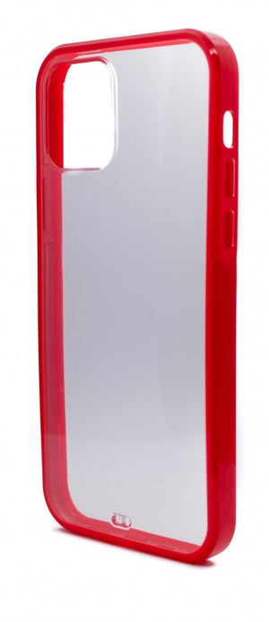 Funda protectora de silicona en funda transparente roja compatible con iPhone 12