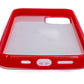 Funda protectora de silicona en funda transparente roja compatible con iPhone 12