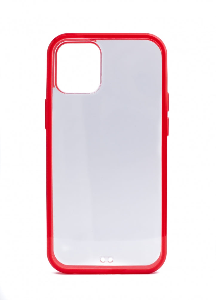 Coque de protection en silicone SYSTEM-S en coque transparente rouge compatible avec iPhone 12 Mini