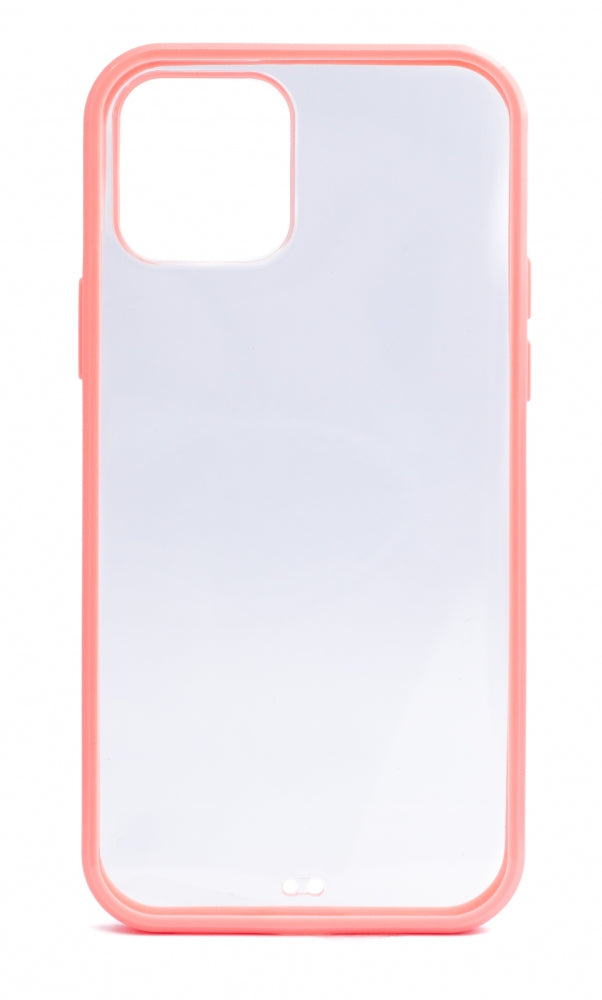 Coque de protection en silicone SYSTEM-S en coque transparente rose compatible avec iPhone 12