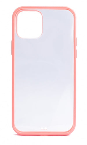 Silicone protective case in pink transparent case compatible with iPhone 12