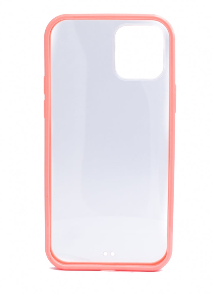 Funda protectora de silicona SYSTEM-S en funda transparente rosa compatible con iPhone 12 Pro