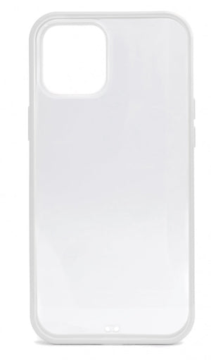 Funda protectora de silicona SYSTEM-S en funda transparente blanca compatible con iPhone 12