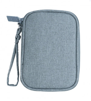 Padded protective bag, splash-proof case in gray for power bank headphones