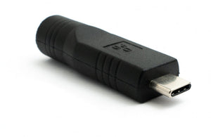 Adaptador USB 3.1 tipo C macho a cable macho DC 20 V 5,5 x 2,1 mm en negro